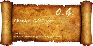 Okenka Gábor névjegykártya